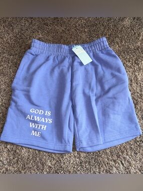 Men's Light Purple Graphic Athletic Shorts - Faith Message